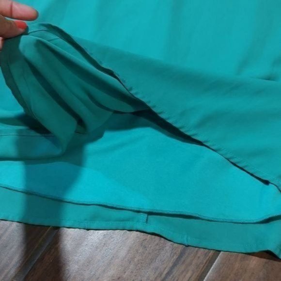 Everly M Anthro Anthropologie teal green bow back dress - Picture 4 of 5